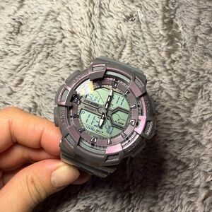 Gray and Pink Digital Watch